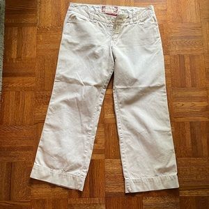 Abercrombie & Fitch vintage low rise khaki flare capris size 6